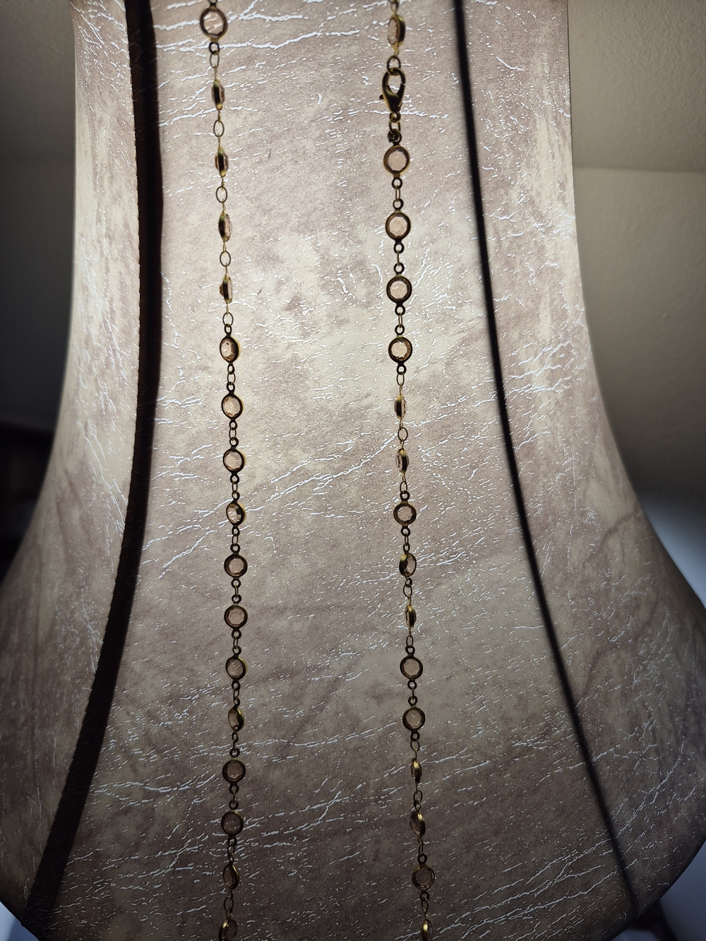 Delicate Gold Soft Blush Link Long Necklace - Women Jewelry